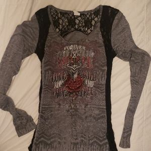 Grey long sleeve Sinful shirt